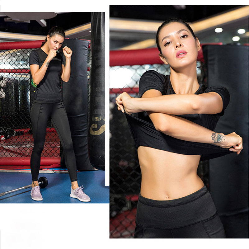 Women's splicing mesh fitness clothes